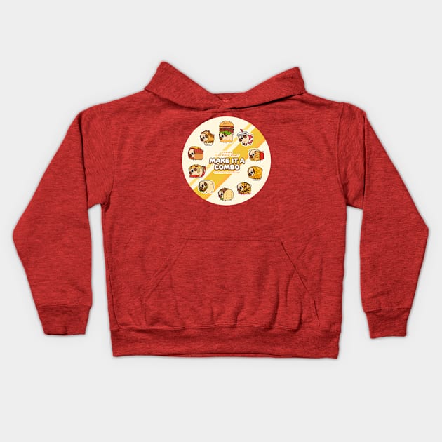 Fast Food Feast Kids Hoodie by Puglie Pug 